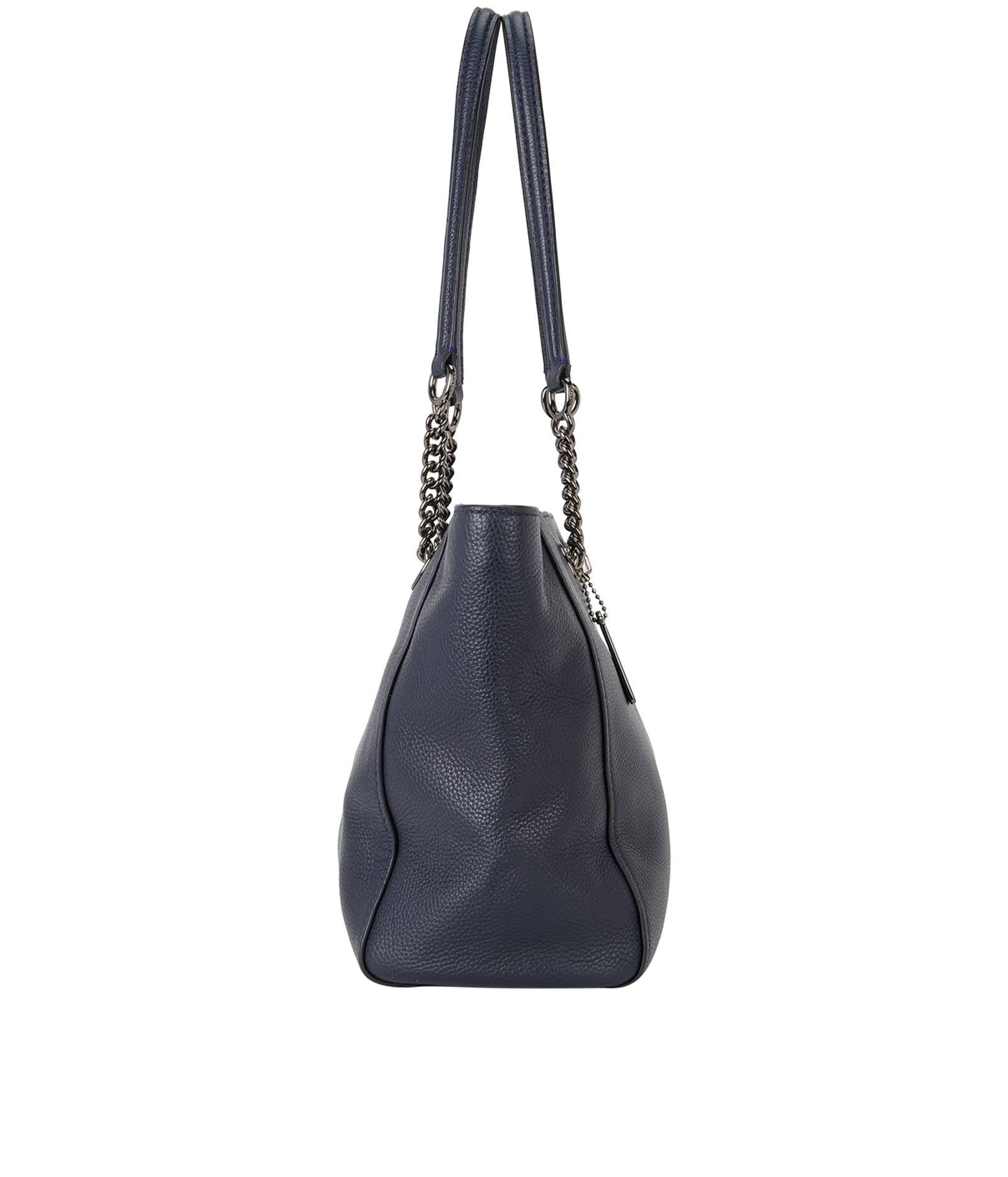 Turnlock Chain Tote, &pound;130, Handbags, Navy, Leather, Side view